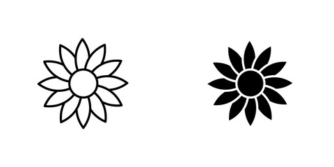 Sunflower icon. filled and line stroke icons