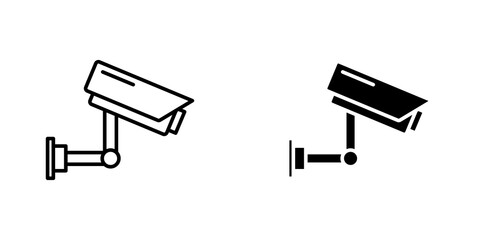 Security camera icon. filled and line stroke icons