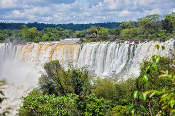 View of the main waterfalls of Iguazu Falls, Misiones, Argentina