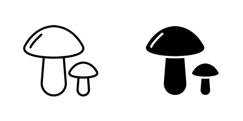 Mushroom icon. filled and line stroke icons