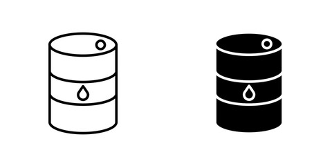 Oil storage icon. filled and line stroke icons