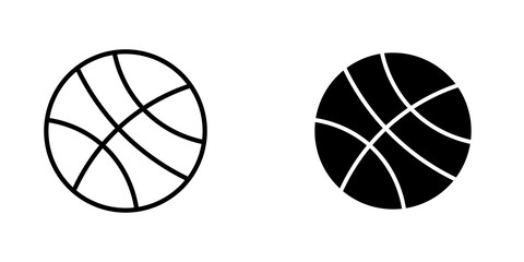 Basketball icon. filled and line stroke icons