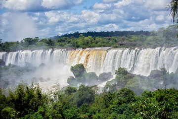 View of the main waterfalls of Iguazu Falls, Misiones, Argentina