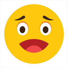 Fototapeta premium Pleading face emoji with white background