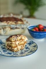 Italian dessert Tiramisu, homemade