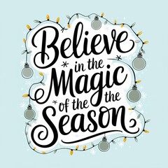 Fototapeta premium Whimsical Christmas typography reading 