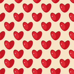 Seamless pattern with decorative hearts symbols of romantic love Valentine's Day vector illustration endless pattern for party, invitation, background design art 