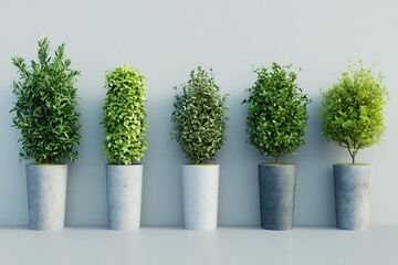 Bar chart made from trees, Tree growth, Business graph. 3D illustration