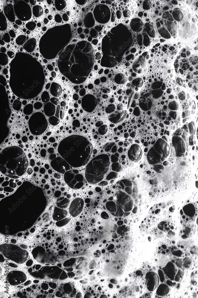 Aufkleber Foam bubbles creating intricate patterns on dark background