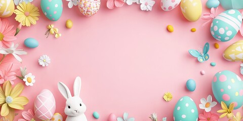 Easter style wallpaper, large blank space in the center for text