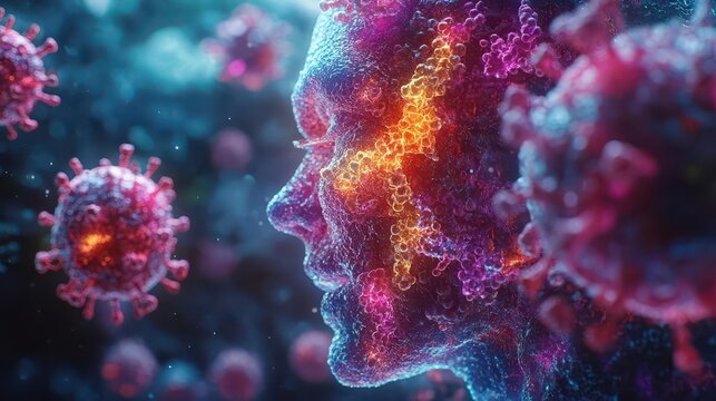 visual representation of immunotherapy highlighting the bodys immune response fighting diseases integrating science and healing in a vibrant innovative design