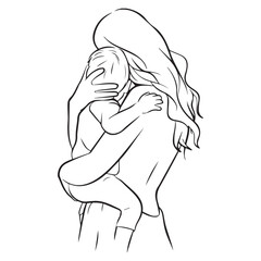 Mother drawing vector 