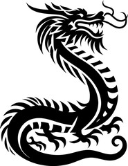 Dragon silhouette icon vector art illustration