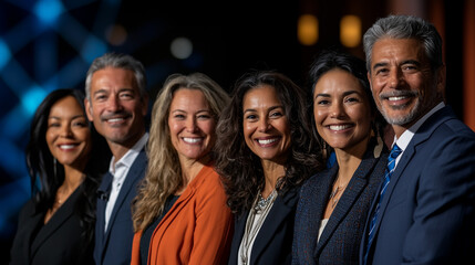 Panelists Smiling on Stage After Inspiring Discussion