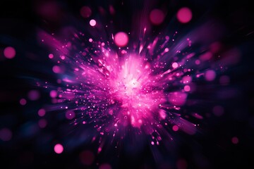 Fototapeta premium Vibrant pink explosion on dark background