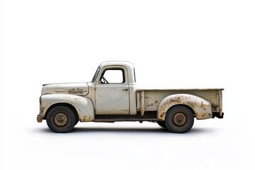 Fototapeta premium Classic pickup truck isolated on white with space for text and shadows