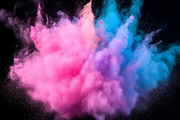 Fototapeta premium Colorful powder explosion on black background