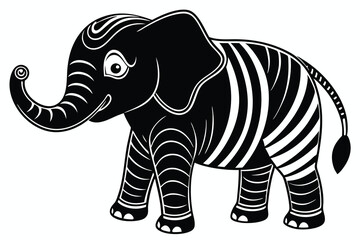 Cute Elephant  full body  white background H.eps