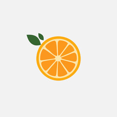 Fresh orange slice illustration white background
