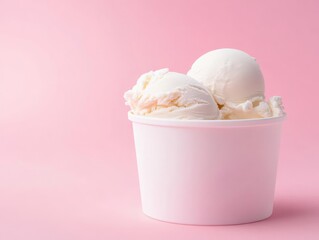 Matte white ice cream container, blank label, isolated on soft gradient, detailed for product mockup use