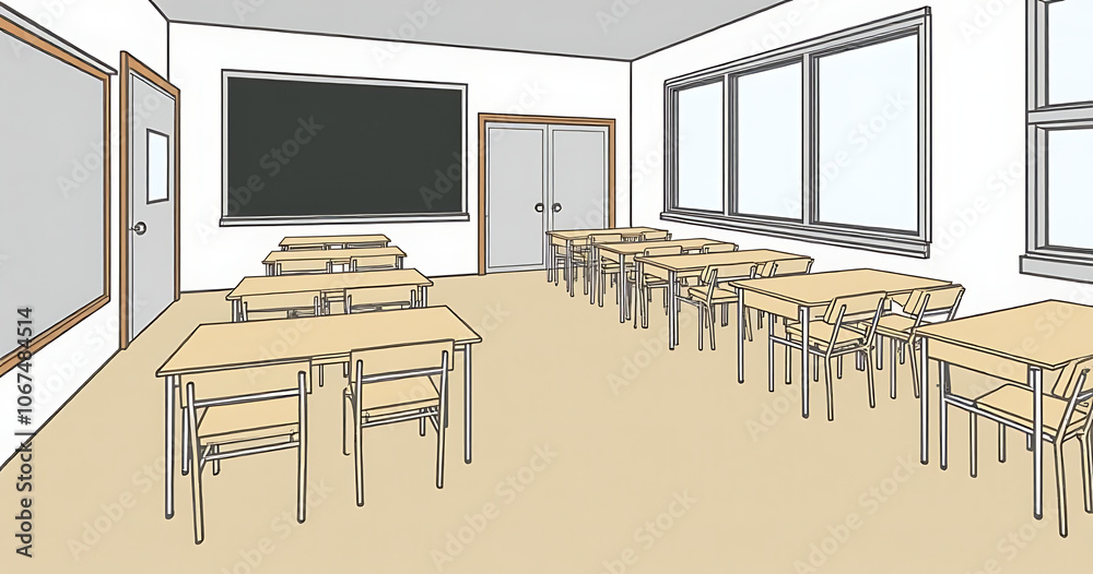 Aufkleber simple modern design influences primary school classroom aesthetics focusing on clean lines minimal 