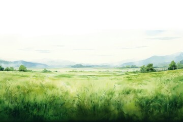 Obraz premium Grassland landscape outdoors painting border.