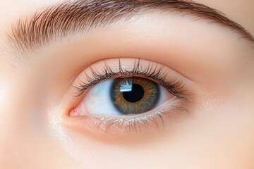 Obraz premium Eye infection Woman s affected eye and healthy eye