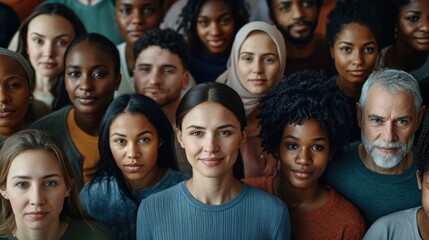 Obraz premium Smiling group of multiethnic people and diversity multicultural.