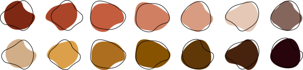 Set of vector abstract shapes. Isolated creative objects of various shapes. Modern color geometric template for design. Illustration in flat style.