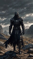 Naklejka premium shadow warrior, Souls. Generative Ai.