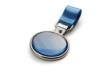 Isolated white background with empty security badge and band