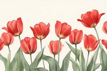 Obraz premium Bouquet of tulips against the background of marble. 