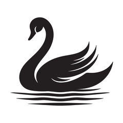 A swan silhouette vector illustration.