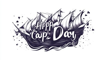 "Vintage Pirate Ship Graphic for International Talk Like a Pirate Day"