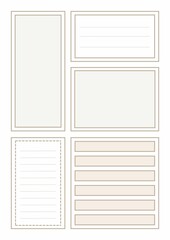  Digital diary stickers, curly tag stickers, daily notes, nude browns, notepad elements.