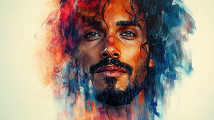 Fototapeta premium watercolor portrait of william shakespeare capturing the essence of the iconic playwright with soft hues and artistic brush strokes reflecting his timeless legacy