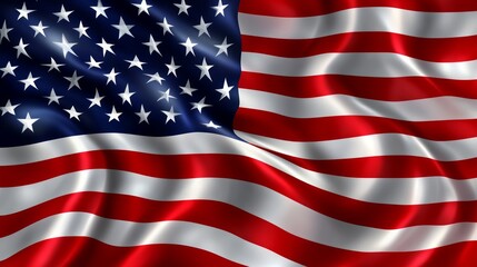 Fototapeta premium Waving American Flag Symbolizing Freedom and Patriotism