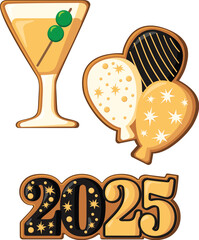 New Years Celebration Sugar Cookies 2025