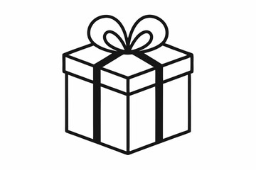 Hand drawn falling gift with confetti in doodle style.Sketch gift. Vector illustration on white background.This is an editable file.