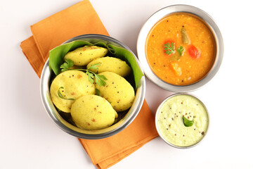 rava idli or Semolina steamed idli, South Indian breakfast