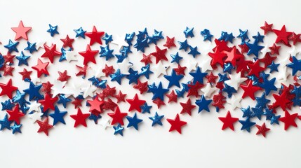 Vibrant Red, White, and Blue Star Confetti for Festive Celebrations