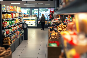 Well-Stocked Convenience Store Within The Gas Station, With Customers Browsing Snacks And Beverages While Attendants Assist At The Pumps