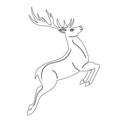 deer icon sketch on white background, vector
