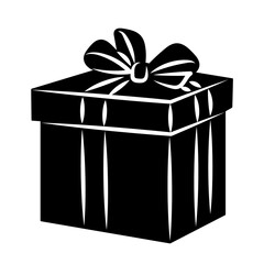 gift silhouette on white background, vector
