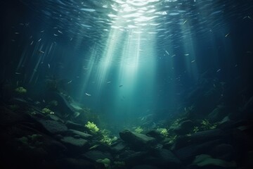 Fototapeta premium Underwater scene outdoors nature fish.