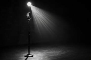 The stage microphone prior to the artist s show