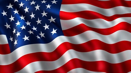 Fototapeta premium American Flag Waving in the Wind