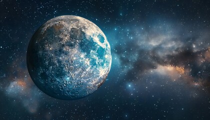 The moon in the vast space of space