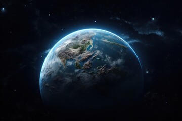 Naklejka premium The earth on a dark background astronomy universe outdoors.