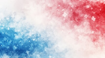 Abstract Red, White, and Blue Background with Sparkles